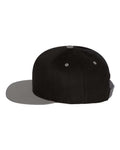 Yupoong 6007 Five-Panel Cotton Twill Snapback Cap - Black/ Grey - side