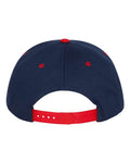 Yupoong 6007 Five-Panel Cotton Twill Snapback Cap - Navy/ Red - back
