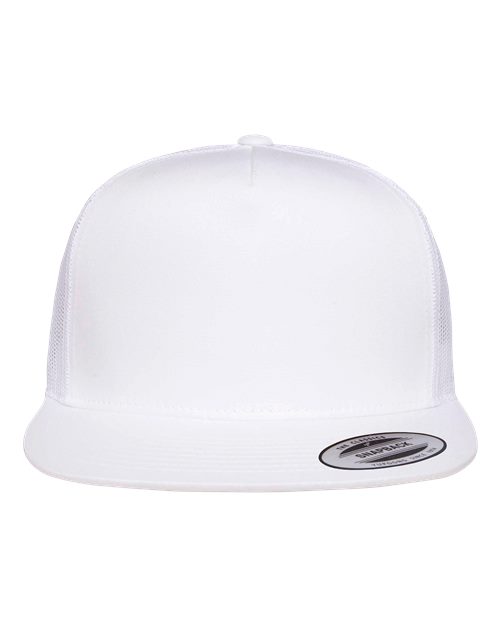 Yupoong 6006 Classic Five-Panel Trucker Cap - White - front