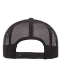 Yupoong 6006 Classic Five-Panel Trucker Cap - Black/ White/ Black - back