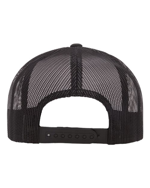 Yupoong 6006 Classic Five-Panel Trucker Cap - Black/ White/ Black - back