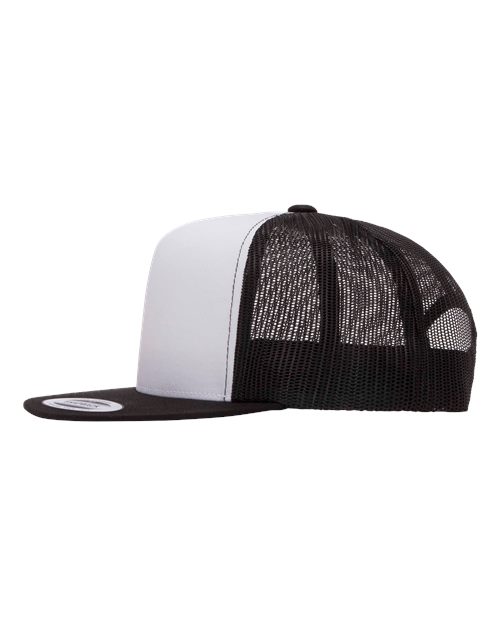 Yupoong 6006 Classic Five-Panel Trucker Cap - Black/ White/ Black - side