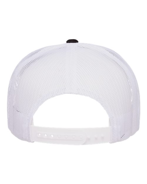 Yupoong 6006 Classic Five-Panel Trucker Cap - Black/ White - back