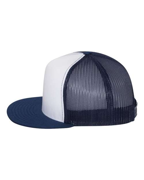 Yupoong 6006 Classic Five-Panel Trucker Cap - Navy/ White/ Navy - side