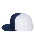 Yupoong 6006 Classic Five-Panel Trucker Cap - Navy/ White - side