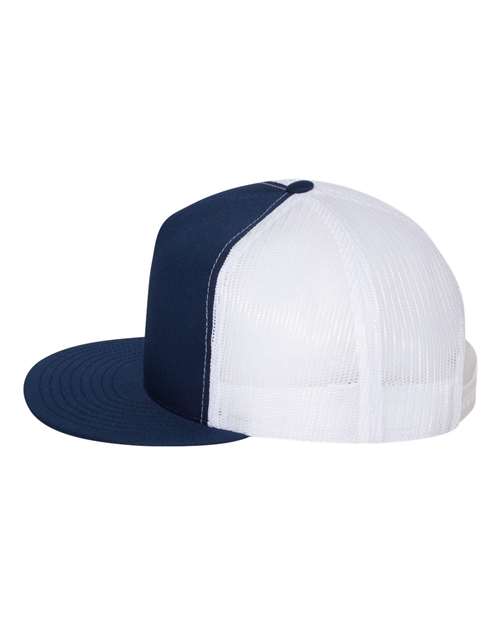 Yupoong 6006 Classic Five-Panel Trucker Cap - Navy/ White - side