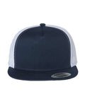 Yupoong 6006 Classic Five-Panel Trucker Cap - Navy/ White - front