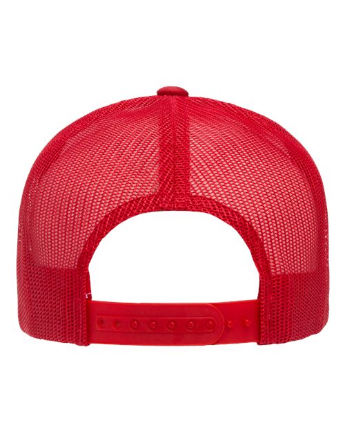 Yupoong 6006 Classic Five-Panel Trucker Cap - Red/ White/ Red - back