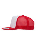 Yupoong 6006 Classic Five-Panel Trucker Cap - Red/ White/ Red - side