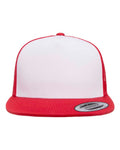 Yupoong 6006 Classic Five-Panel Trucker Cap - Red/ White/ Red - front