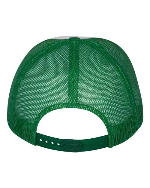 Yupoong 6006 Classic Five-Panel Trucker Cap - Kelly/ White/ Kelly - back