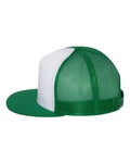Yupoong 6006 Classic Five-Panel Trucker Cap - Kelly/ White/ Kelly - side