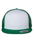 Yupoong 6006 Classic Five-Panel Trucker Cap - Kelly/ White/ Kelly - front