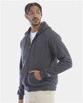 Champion S800 Powerblend Full-Zip Hooded Sweatshirt - Charcoal Heather - model side