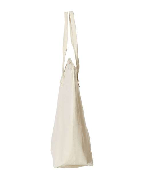 Liberty Bags 8863 Tote with Top Zippered Closure - Natural - side