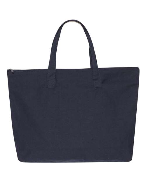 Liberty Bags 8863 Tote with Top Zippered Closure - Navy - front