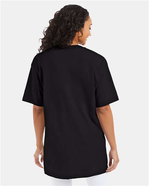 Hanes 518T Beefy-T Tall T-Shirt - Black - model back