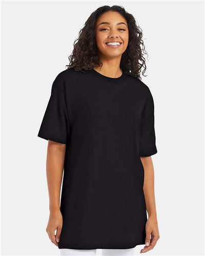 Hanes 518T Beefy-T Tall T-Shirt - Black - model front