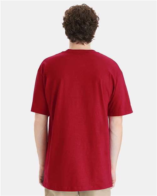 Hanes 518T Beefy-T Tall T-Shirt - Deep Red - model back