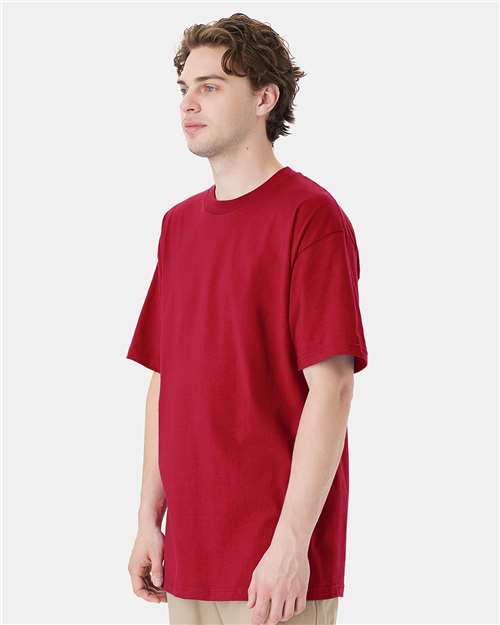 Hanes 518T Beefy-T Tall T-Shirt - Deep Red - model side