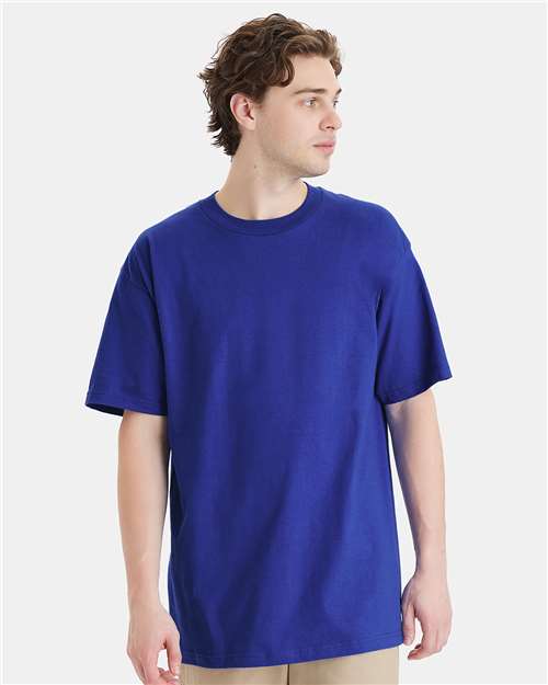 Hanes 518T Beefy-T Tall T-Shirt - Deep Royal - model front
