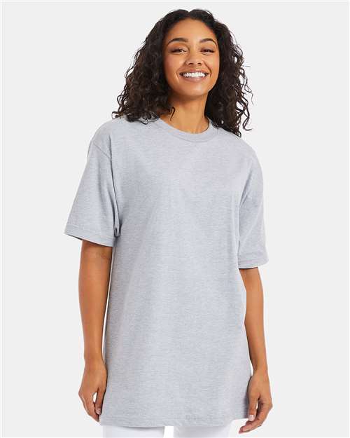 Hanes 518T Beefy-T Tall T-Shirt - Light Steel - model front