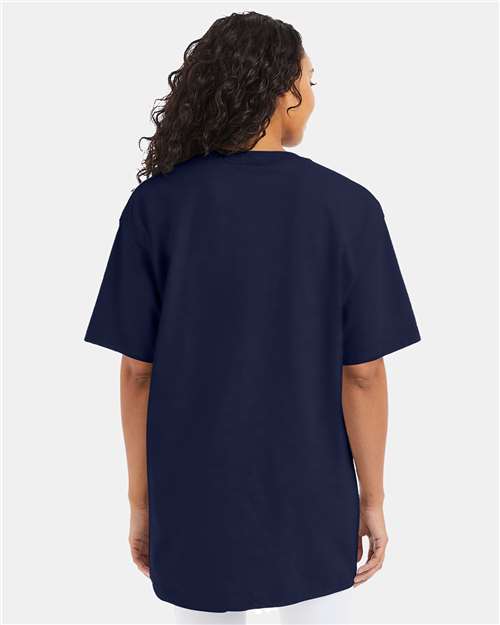 Hanes 518T Beefy-T Tall T-Shirt - Navy - model back