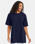 Hanes 518T Beefy-T Tall T-Shirt - Navy - model front