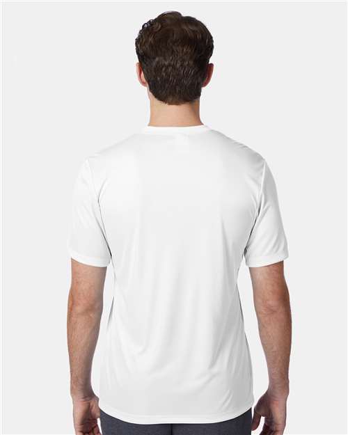 Hanes 4820 Unisex Cool DRI Performance T-Shirt - White - model back