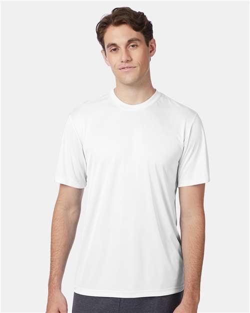 Hanes 4820 Unisex Cool DRI Performance T-Shirt - White - model front