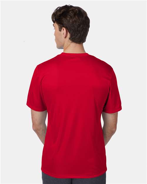 Hanes 4820 Unisex Cool DRI Performance T-Shirt - Deep Red - model back