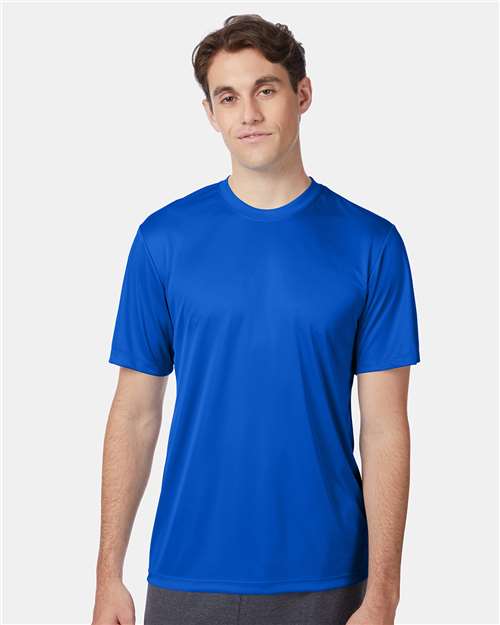 Hanes 4820 Unisex Cool DRI Performance T-Shirt - Deep Royal - model front
