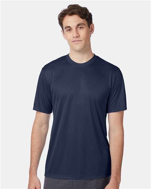 Hanes 4820 Unisex Cool DRI Performance T-Shirt - Navy - model front