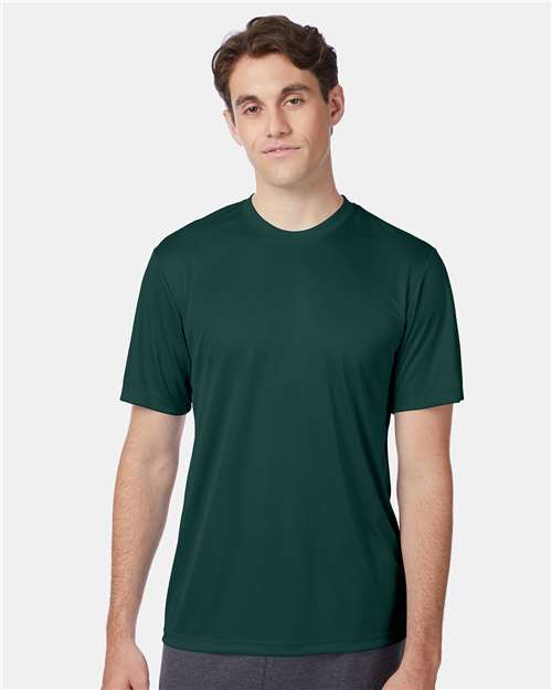 Hanes 4820 Unisex Cool DRI Performance T-Shirt - Deep Forest - model front