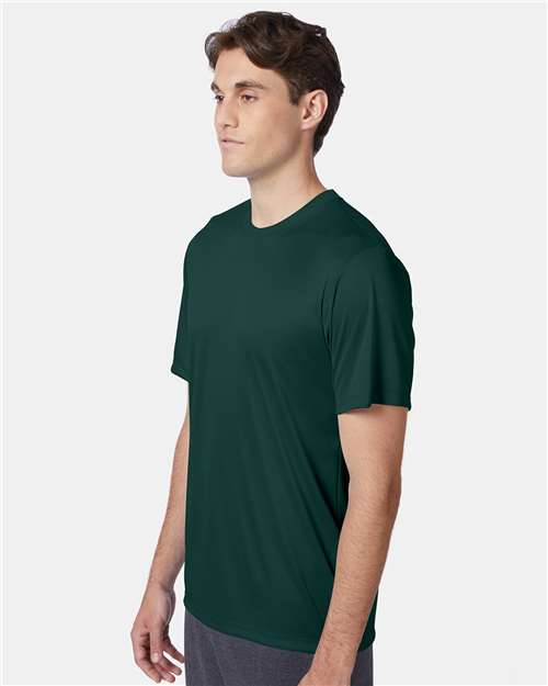 Hanes 4820 Unisex Cool DRI Performance T-Shirt - Deep Forest - model side