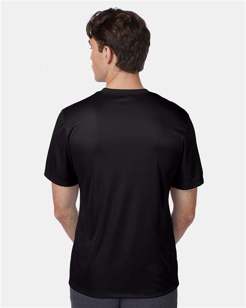 Hanes 4820 Unisex Cool DRI Performance T-Shirt - Black - model back