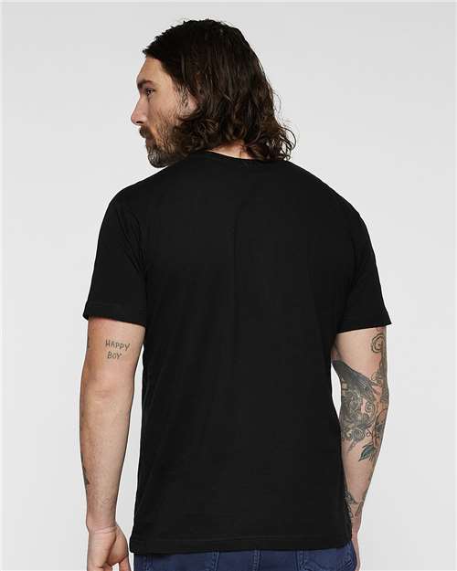 LAT 6901 Unisex Fine Jersey Tee - Black - model back