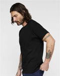 LAT 6901 Unisex Fine Jersey Tee - Black - model side