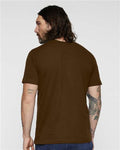 LAT 6901 Unisex Fine Jersey Tee - Brown - model back