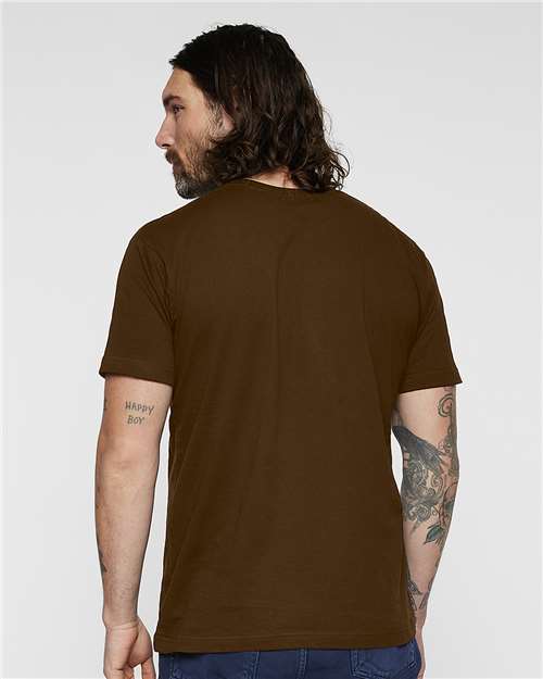 LAT 6901 Unisex Fine Jersey Tee - Brown - model back