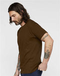 LAT 6901 Unisex Fine Jersey Tee - Brown - model side