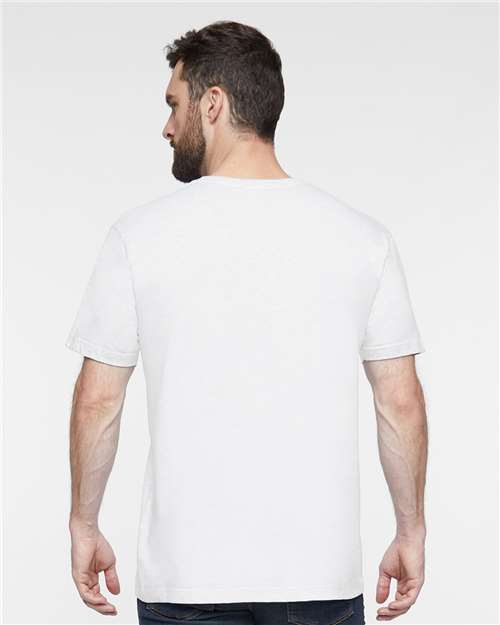LAT 6901 Unisex Fine Jersey Tee - White - model back