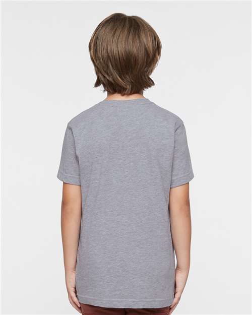 LAT 6101 Youth Fine Jersey Tee - Heather - model back