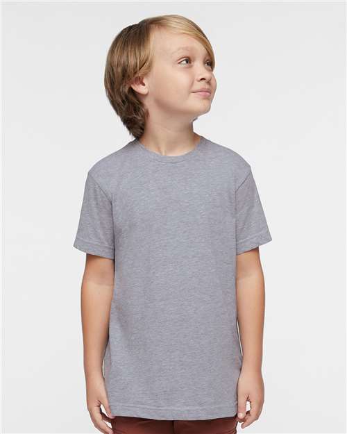 LAT 6101 Youth Fine Jersey Tee - Heather - model front