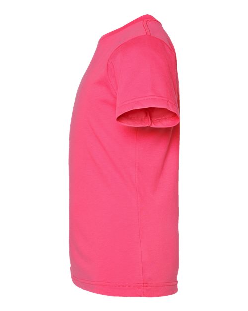 LAT 6101 Youth Fine Jersey Tee - Hot Pink - side