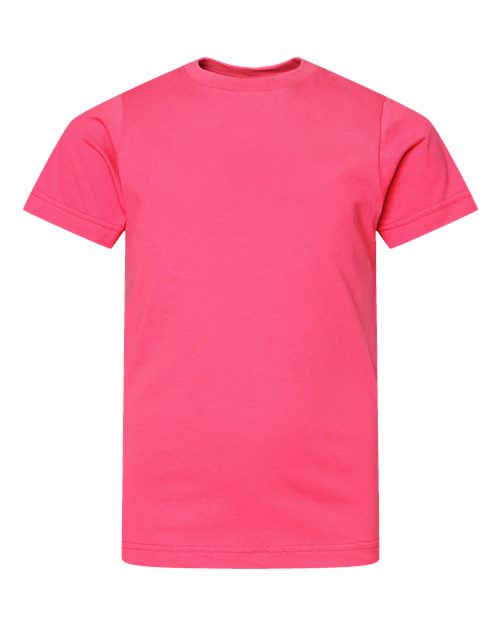 LAT 6101 Youth Fine Jersey Tee - Hot Pink - front