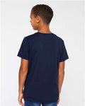 LAT 6101 Youth Fine Jersey Tee - Navy - model back