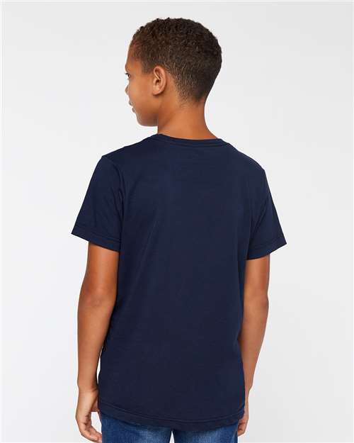 LAT 6101 Youth Fine Jersey Tee - Navy - model back