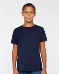 LAT 6101 Youth Fine Jersey Tee - Navy - model front