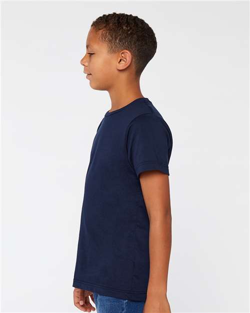 LAT 6101 Youth Fine Jersey Tee - Navy - model side